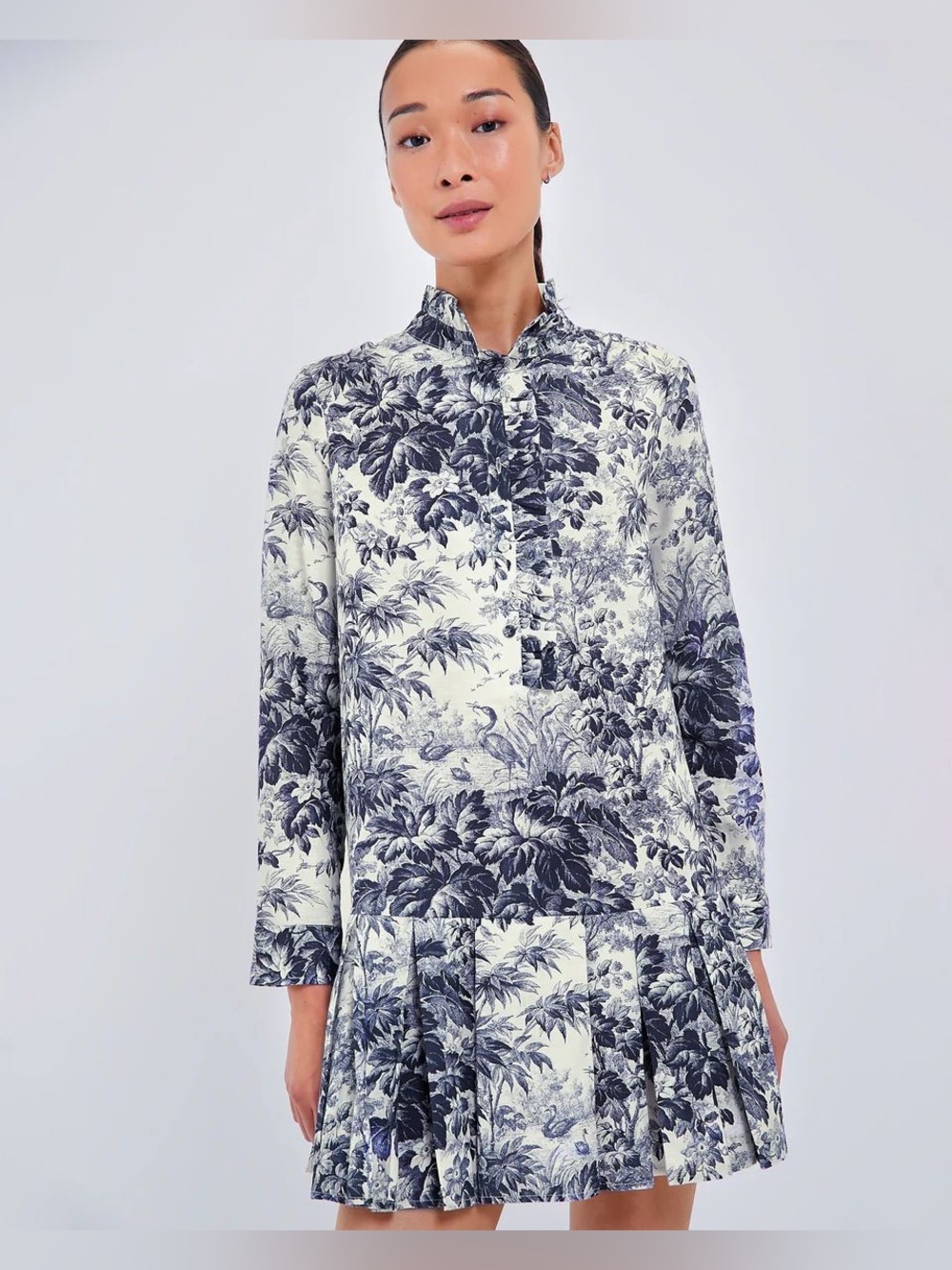 NWT Tuckernuck Navy Blue Toile Tate Dress, Size Medium